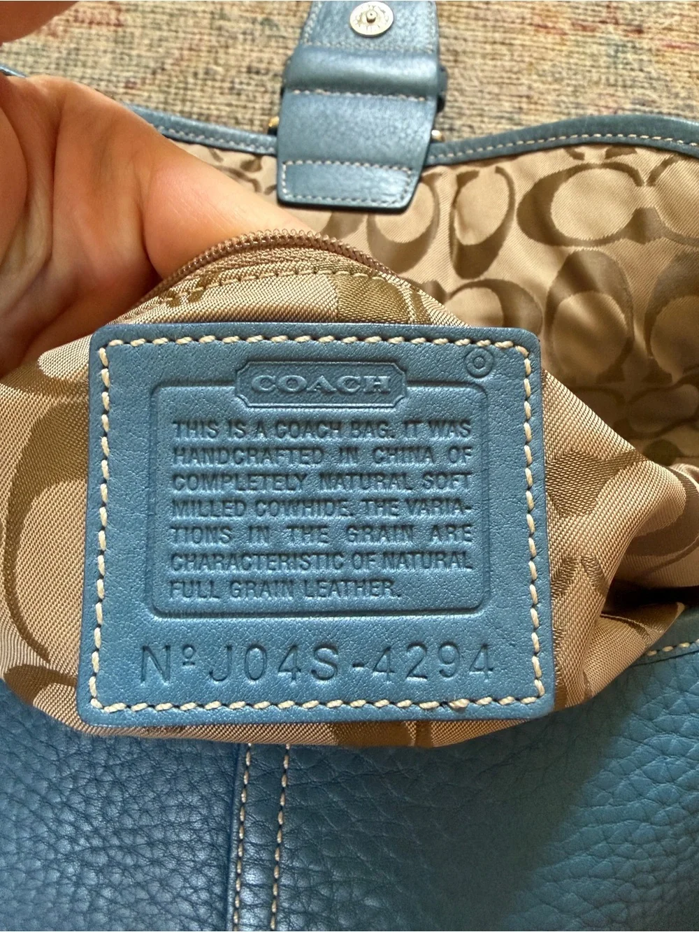 Coach Vintage Soho Flap Bag Pebbled Leather in Aqua Blue Collectible - Picture 9 of 11
